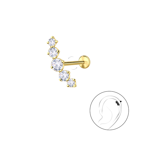 Wholesale Sterling Silver Geometric with Titanium Labret - JD23993