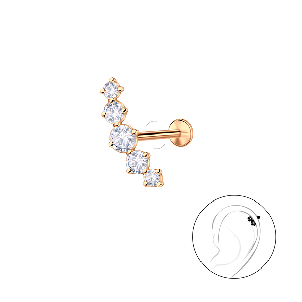 Wholesale Sterling Silver Geometric with Titanium Labret - JD23994