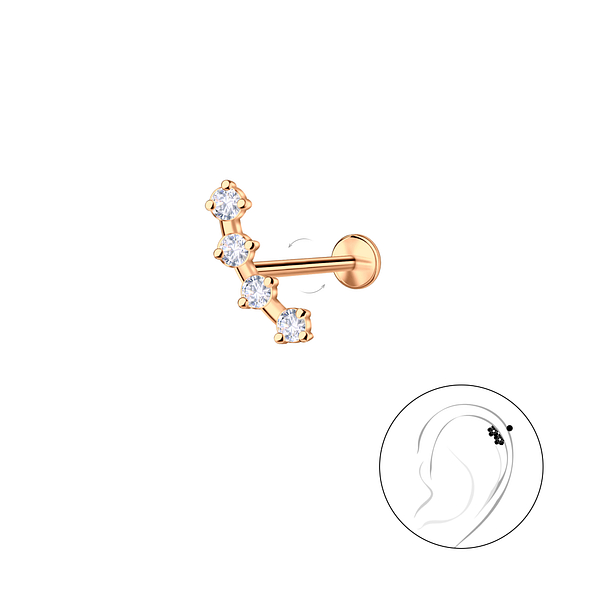 Wholesale Sterling Silver Geometric with Titanium Labret - JD24000