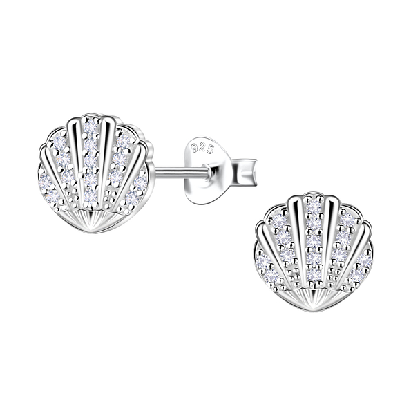 Wholesale Sterling Silver Shell Ear Studs - JD24308 Wholesale Sterling Silver Shell Ear Studs - JD24308