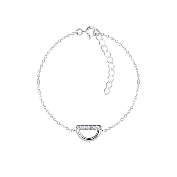 Wholesale Sterling Silver Semi Circle Bracelet - JD24128 Wholesale Sterling Silver Semi Circle Bracelet - JD24128
