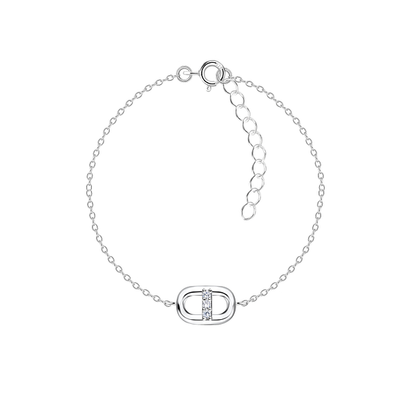 Wholesale Sterling Silver Oval Bracelet - JD24129 Wholesale Sterling Silver Oval Bracelet - JD24129