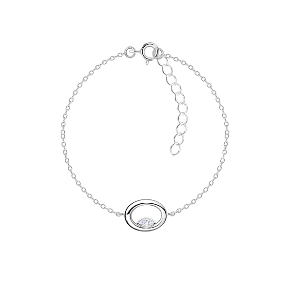 Wholesale Sterling Silver Oval Bracelet - JD24139