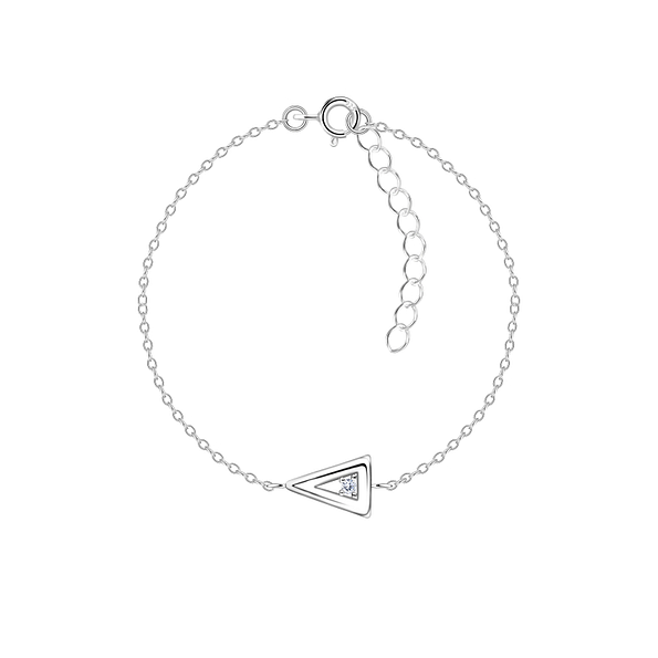 Wholesale Sterling Silver Triangle Bracelet - JD24142