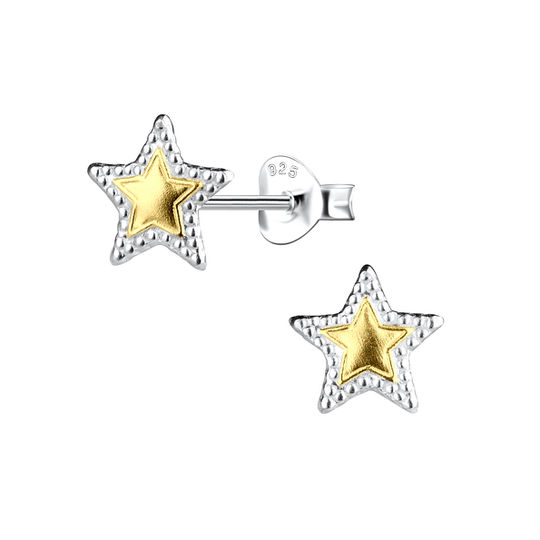 Wholesale Sterling Silver Star Ear Studs - JD24347