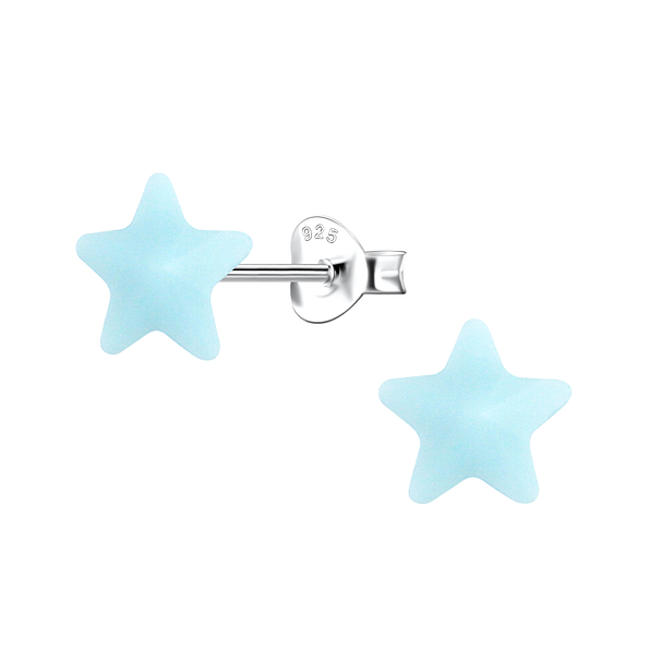 Wholesale Sterling Silver Ear Studs with Resin Star - JD23725 Wholesale Sterling Silver Ear Studs with Resin Star - JD23725