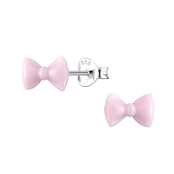 Wholesale Sterling Silver Ear Studs with Resin Bow - JD23753