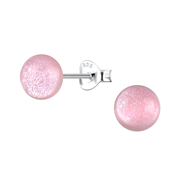 Wholesale Sterling Silver Ear Studs with Resin Round - JD24316 Wholesale Sterling Silver Ear Studs with Resin Round - JD24316