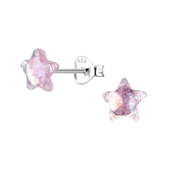 Wholesale Sterling Silver Ear Studs with Resin Star - JD24323 Wholesale Sterling Silver Ear Studs with Resin Star - JD24323