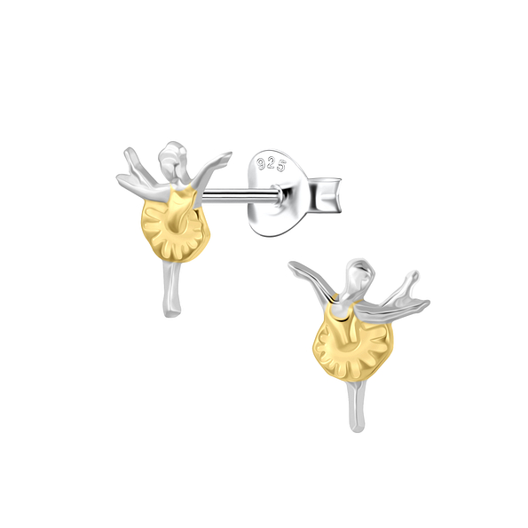 Wholesale Sterling Silver Ballerina Ear Studs - JD24351 Wholesale Sterling Silver Ballerina Ear Studs - JD24351