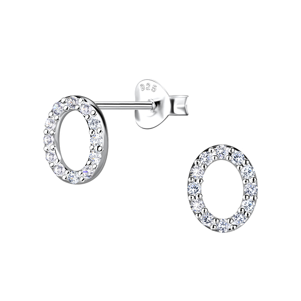 Wholesale Sterling Silver Oval Ear Studs - JD24080