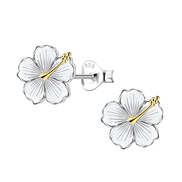 Wholesale Sterling Silver Flower Ear Studs - JD24358