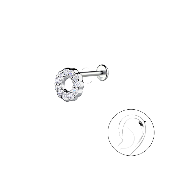 Wholesale Sterling Silver Round with Titanium Labret - JD22857