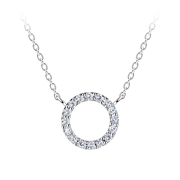Wholesale Sterling Silver Circle Necklace - JD24166 Wholesale Sterling Silver Circle Necklace - JD24166