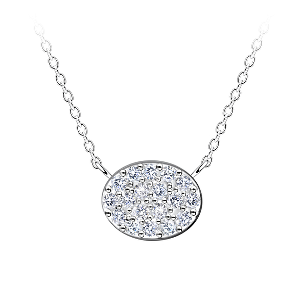 Wholesale Sterling Silver Oval Necklace - JD24172