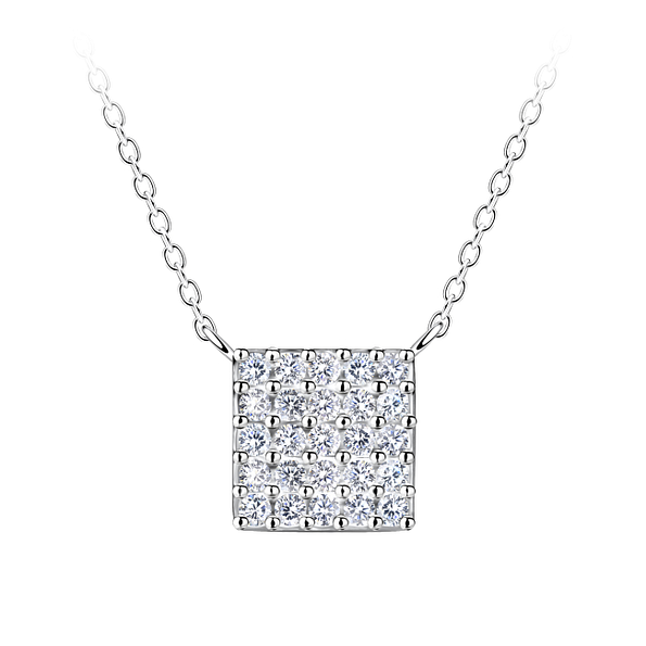 Wholesale Sterling Silver Square Necklace - JD24197 Wholesale Sterling Silver Square Necklace - JD24197