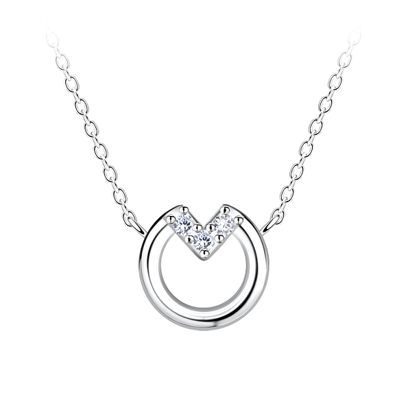 Wholesale Sterling Silver Circle Necklace - JD24144 Wholesale Sterling Silver Circle Necklace - JD24144