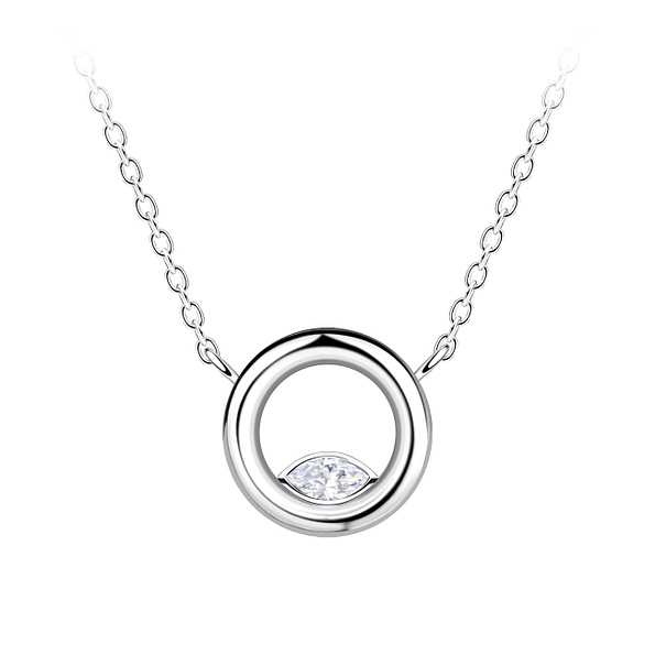 Wholesale Sterling Silver Circle Necklace  - JD24145