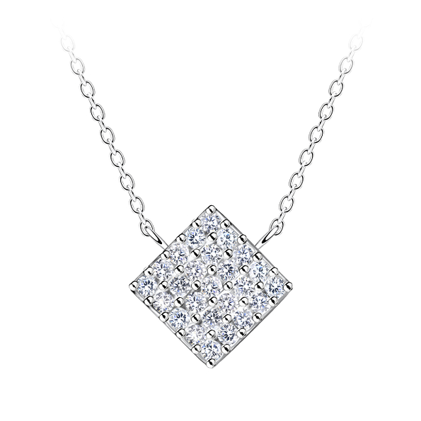 Wholesale Sterling Silver Square Necklace - JD24197 Wholesale Sterling Silver Square Necklace - JD24197