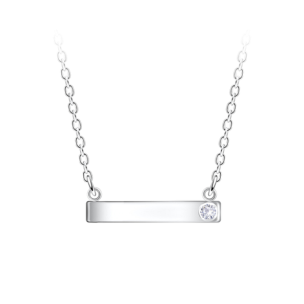 Wholesale Sterling Silver Bar Necklace - JD24545