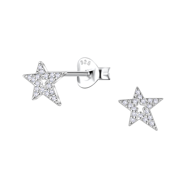 Wholesale Sterling Silver Star Ear Studs - JD24478