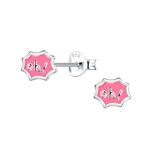 Wholesale Sterling Silver Oh! Ear Studs  - JD24485