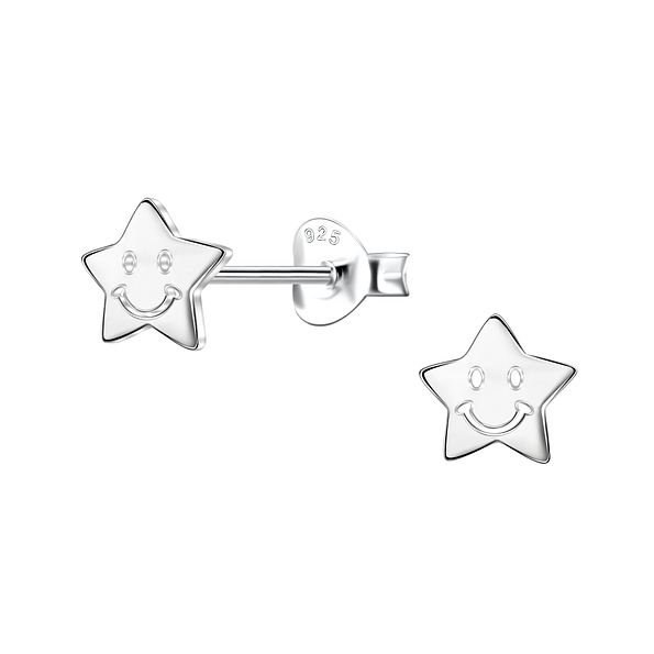 Wholesale Sterling Silver Star Ear Studs - JD24444
