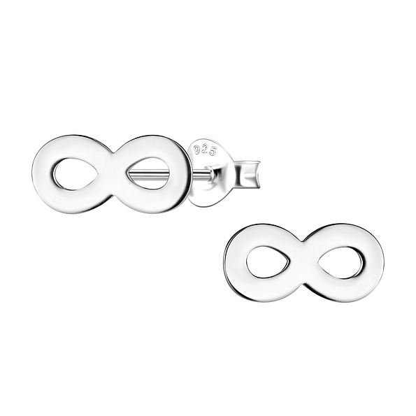 Wholesale Sterling Silver Infinity Ear Studs - JD24449 Wholesale Sterling Silver Infinity Ear Studs - JD24449