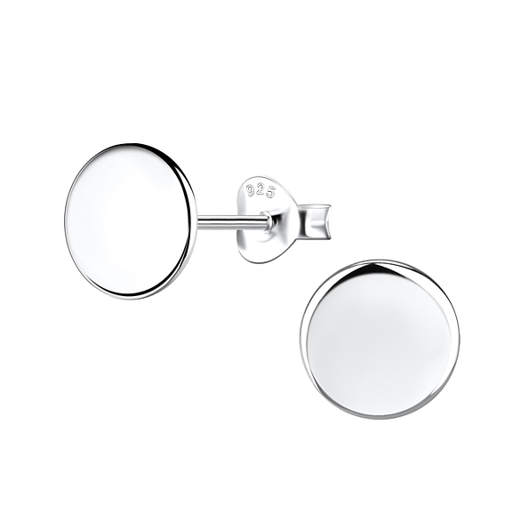 Wholesale Sterling Silver Round Ear Studs - JD24450 Wholesale Sterling Silver Round Ear Studs - JD24450