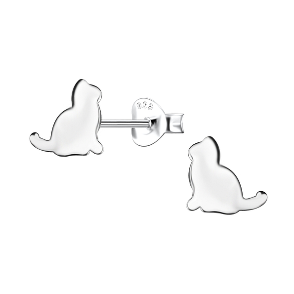 Wholesale Sterling Silver Cat Ear Studs - JD24453 Wholesale Sterling Silver Cat Ear Studs - JD24453