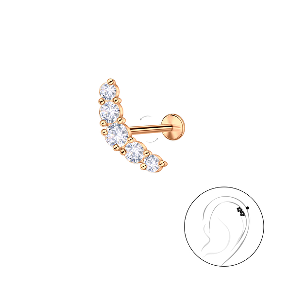 Wholesale Sterling Silver Geometric with Titanium Labret - JD23991