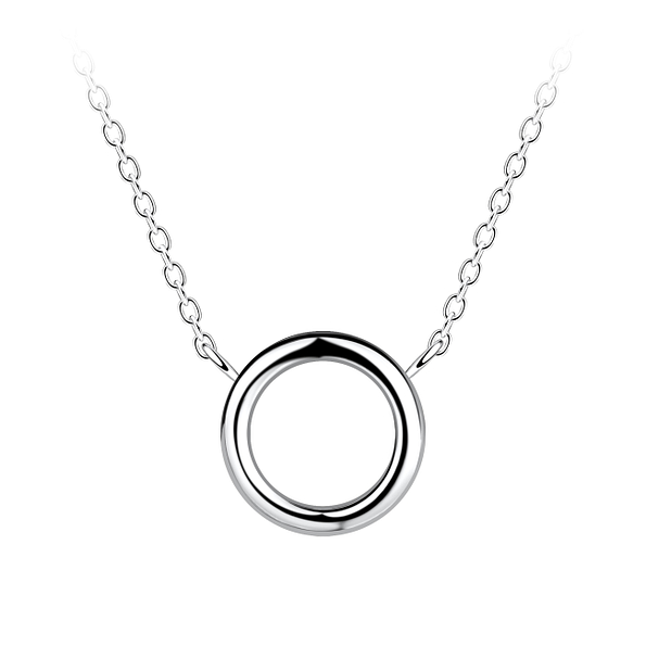 Wholesale Sterling Silver Circle Necklace - JD24163