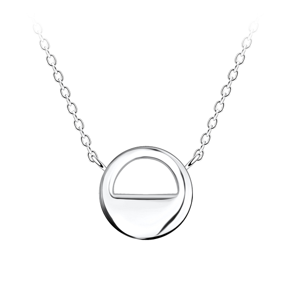 Wholesale Sterling Silver Circle Necklace - JD24164 Wholesale Sterling Silver Circle Necklace - JD24164