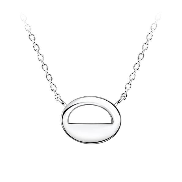 Wholesale Sterling Silver Oval Necklace - JD24169 Wholesale Sterling Silver Oval Necklace - JD24169