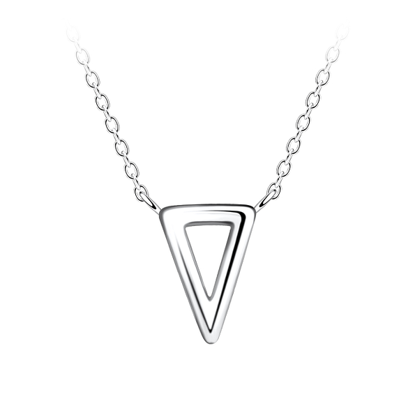 Wholesale Sterling Silver Triangle Necklace - JD24183