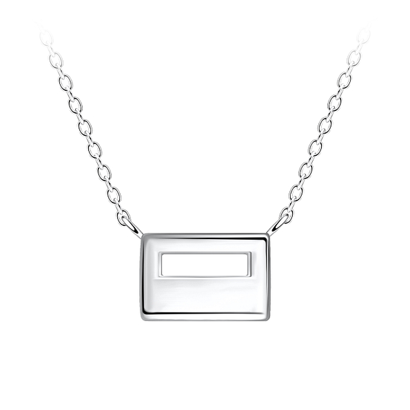 Wholesale Sterling Silver Rectangle Necklace - JD24189