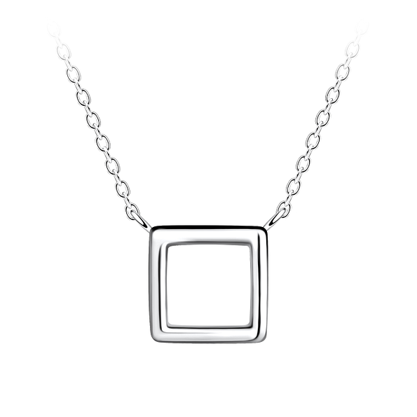 Wholesale Sterling Silver Square Necklace - JD24193 Wholesale Sterling Silver Square Necklace - JD24193