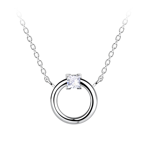 Wholesale Sterling Silver Circle Necklace  - JD24146
