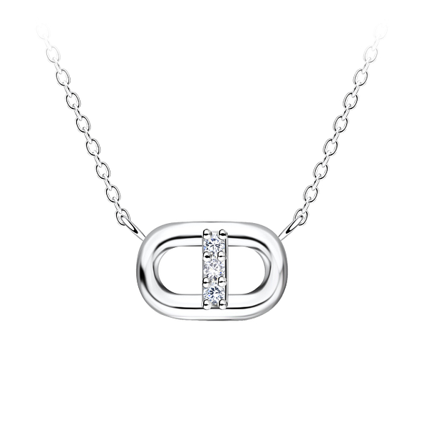 Wholesale Sterling Silver Oval Necklace - JD24148 Wholesale Sterling Silver Oval Necklace - JD24148