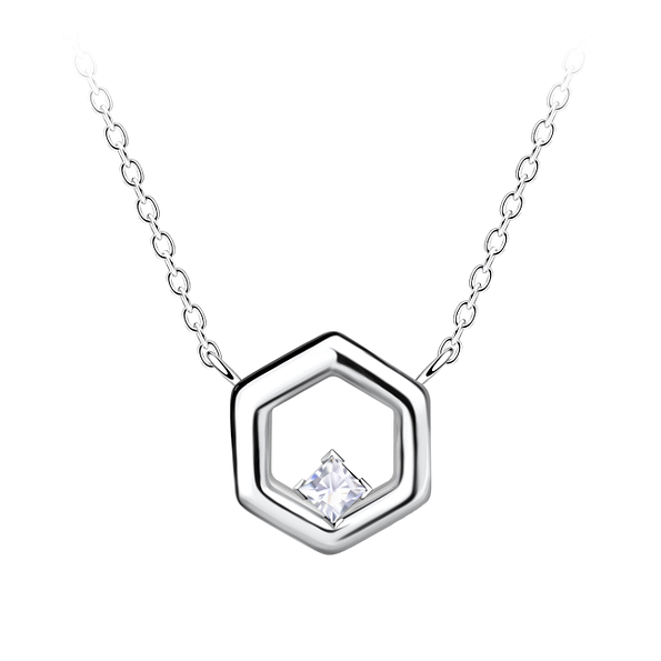 Wholesale Sterling Silver Square Necklace - JD24152 Wholesale Sterling Silver Square Necklace - JD24152