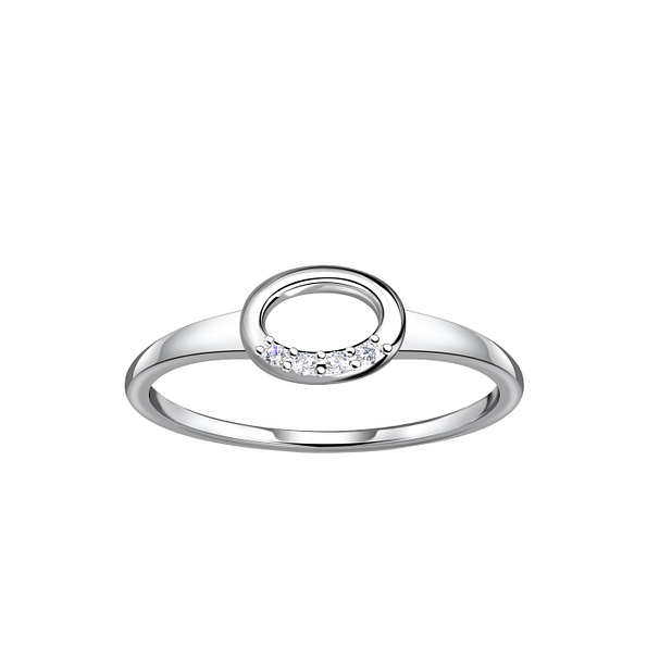 Wholesale Sterling Silver Oval Ring - JD24098 Wholesale Sterling Silver Oval Ring - JD24098