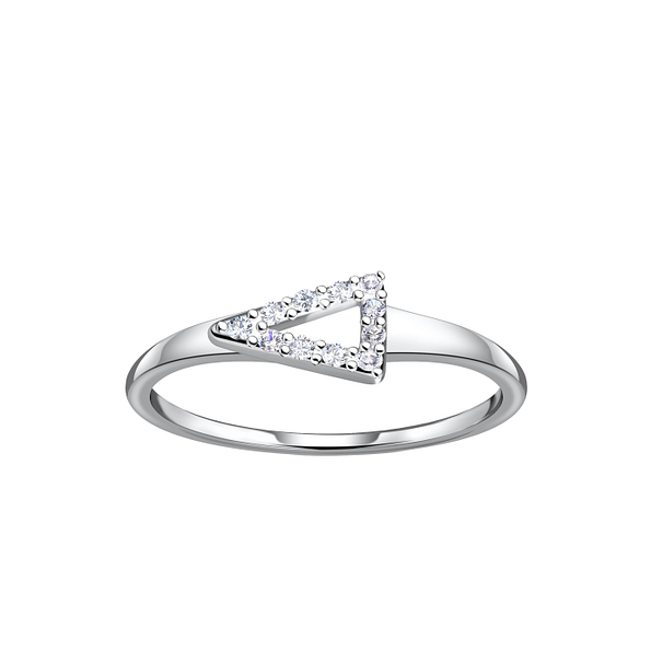 Wholesale Sterling Silver Triangle Ring - JD24103 Wholesale Sterling Silver Triangle Ring - JD24103