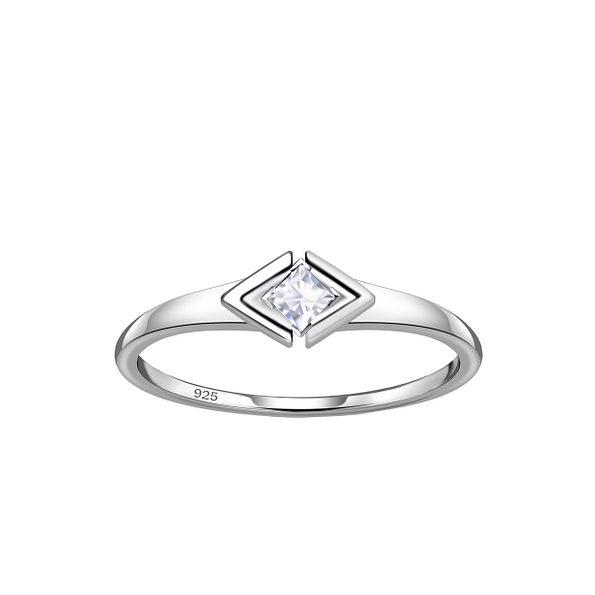 Wholesale Sterling Silver Diamond Shaped Ring - JD24116