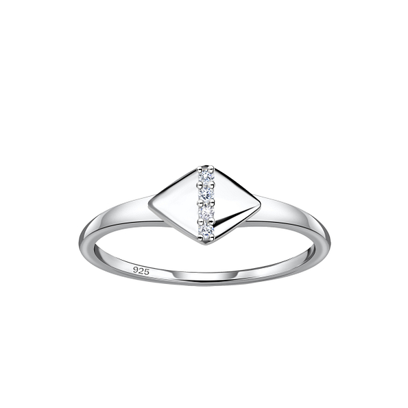 Wholesale Sterling Silver Diamond Shaped Ring - JD24117