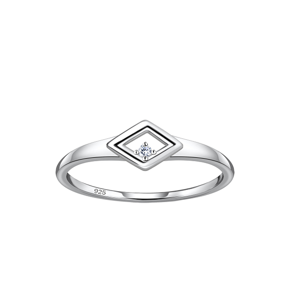 Wholesale Sterling Silver Diamond Shaped Ring - JD24119