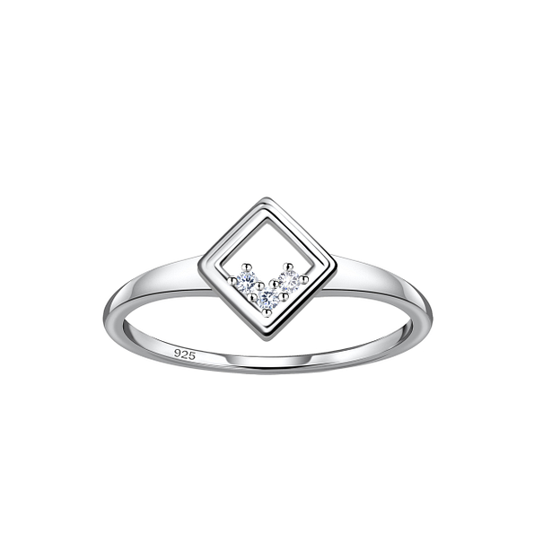Wholesale Sterling Silver Square Ring - JD24121 Wholesale Sterling Silver Square Ring - JD24121