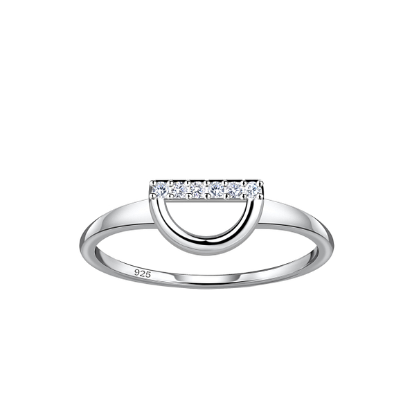 Wholesale Sterling Silver Semi Circle Ring - JD24124