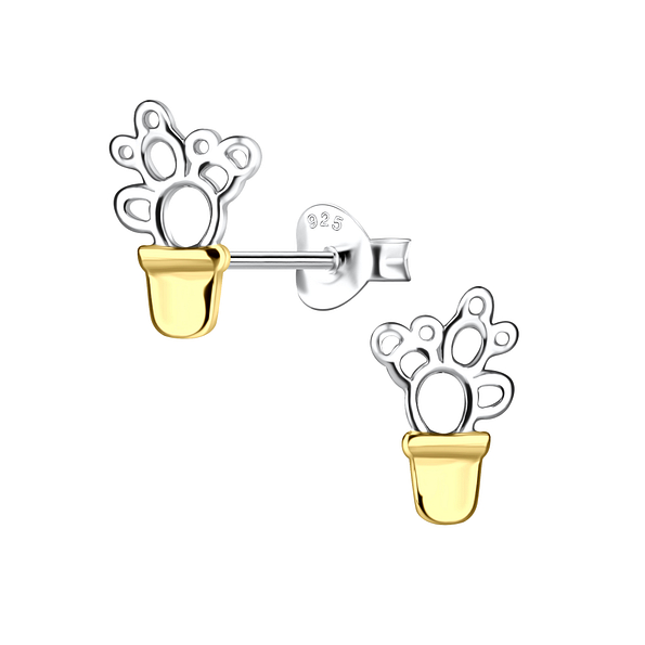 Wholesale Sterling Silver Cactus Ear Studs - JD24511