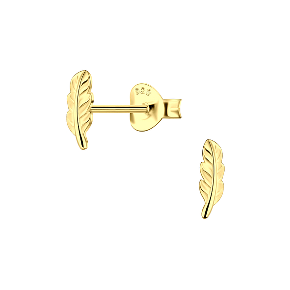 Wholesale Sterling Silver Feather Ear Studs - JD23339 Wholesale Sterling Silver Feather Ear Studs - JD23339