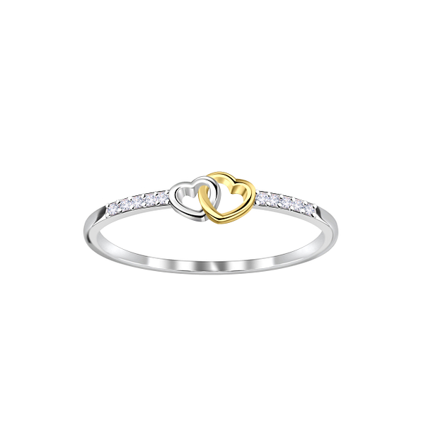 Wholesale Sterling Silver Double Heart Ring - JD24526